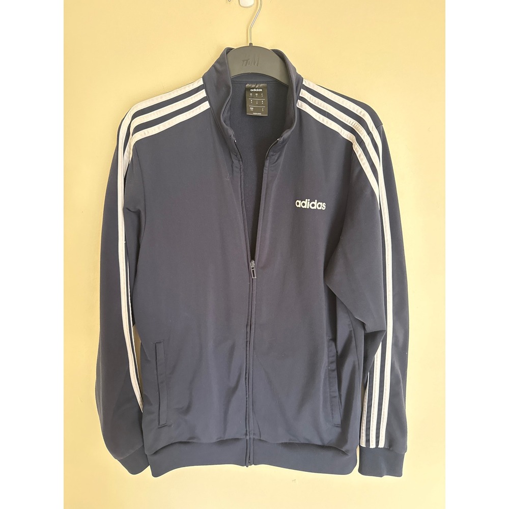 Adidas Mens Essentials 3-Stripes Track Jacket Navy Blue DU0445 Size Medium